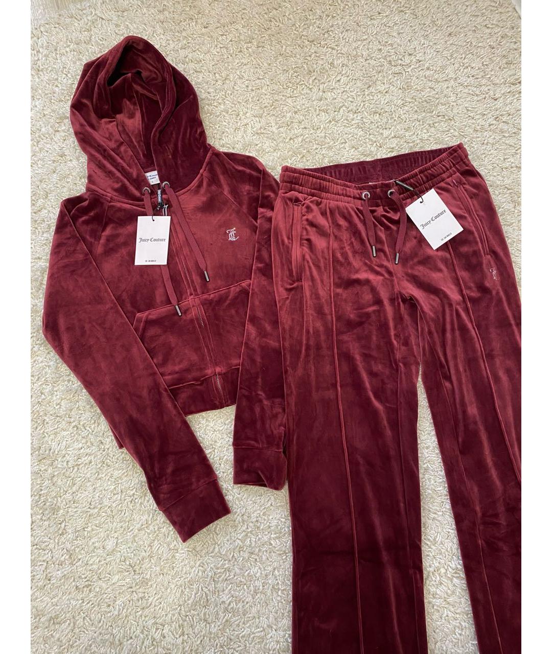 JUICY COUTURE Бордовый велюровый спортивные костюмы, фото 6