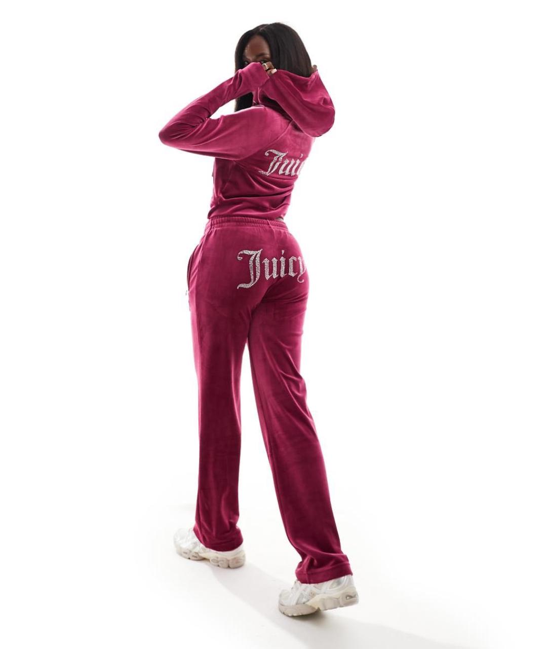 JUICY COUTURE Бордовый велюровый спортивные костюмы, фото 2