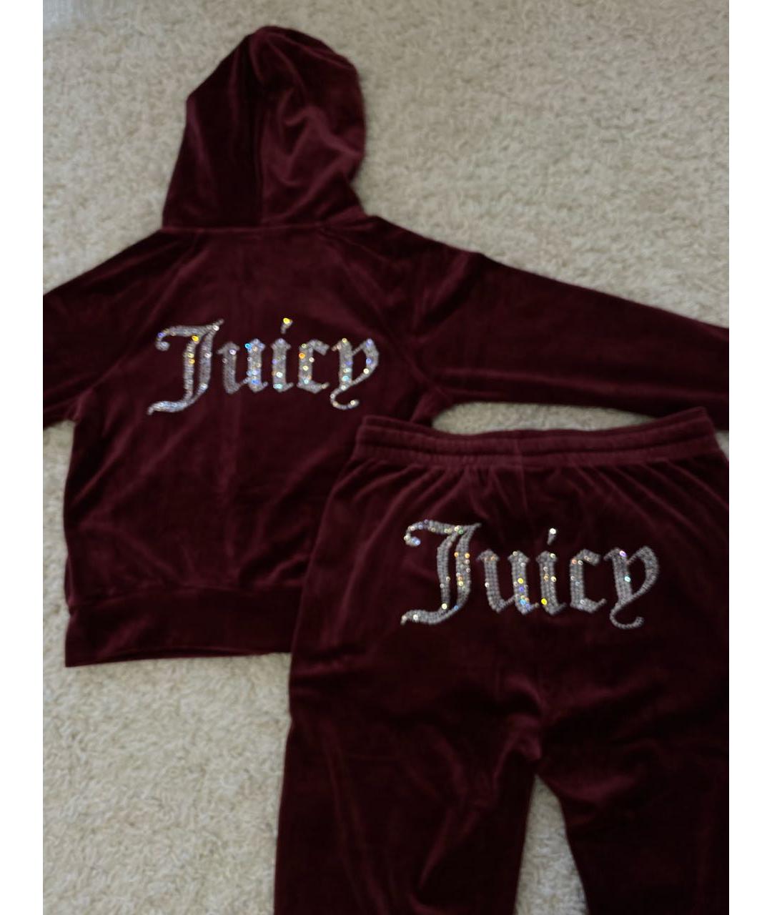 JUICY COUTURE Бордовый велюровый спортивные костюмы, фото 8