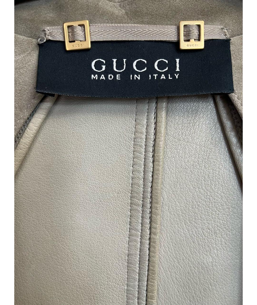 GUCCI Бежевый замшевый жакет/пиджак, фото 2