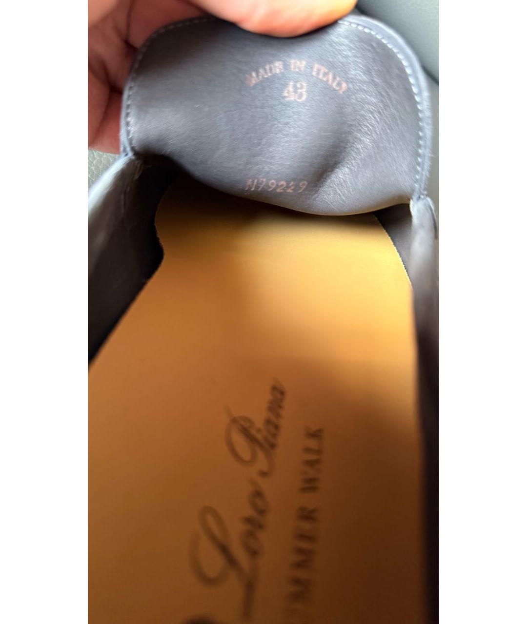 LORO PIANA Антрацитовые замшевые лоферы, фото 8