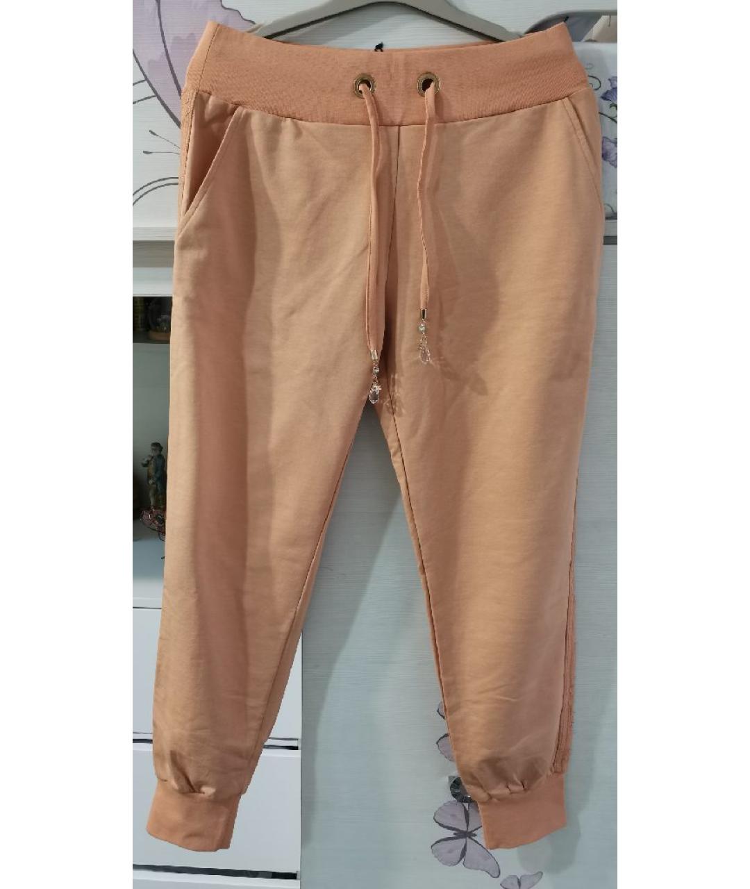 ELISABETTA FRANCHI Оранжевое хлопковые спортивные брюки и шорты, фото 5