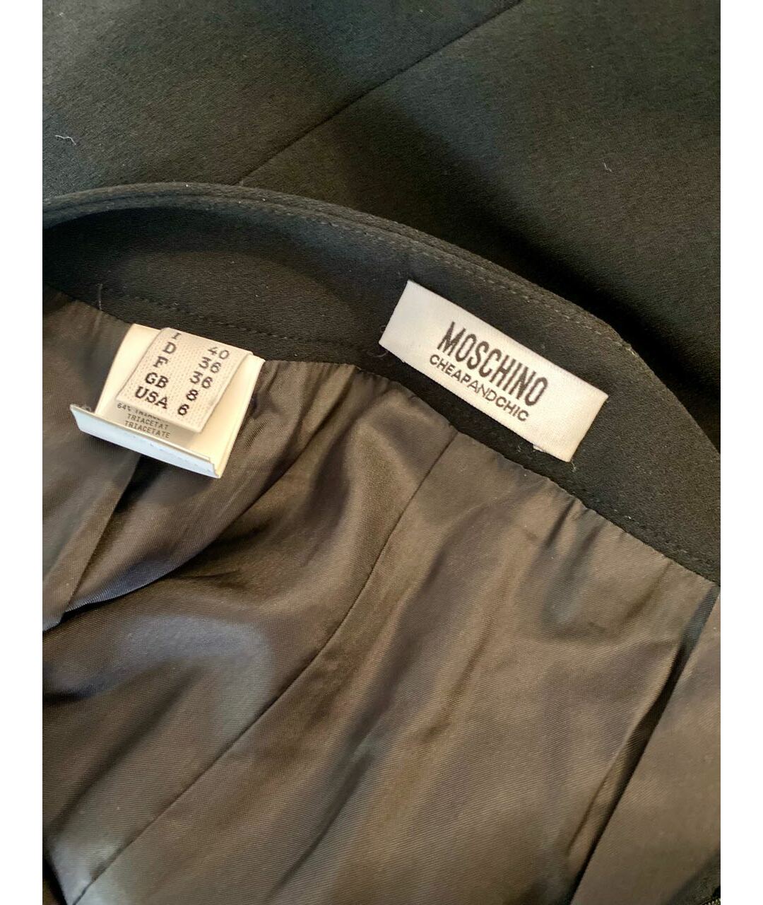 MOSCHINO Черная ацетатная юбка миди, фото 3