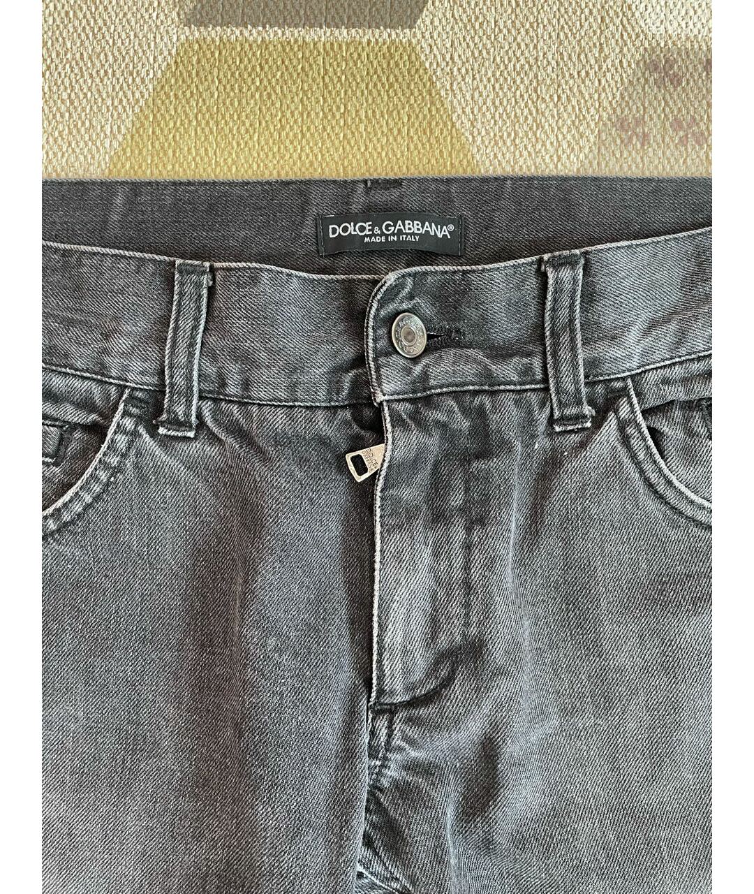 DOLCE&GABBANA Черные хлопковые прямые джинсы, фото 3