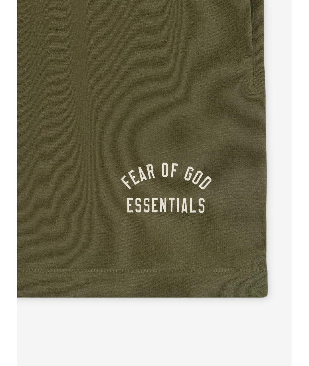 FEAR OF GOD ESSENTIALS Хаки хлопковые шорты, фото 4
