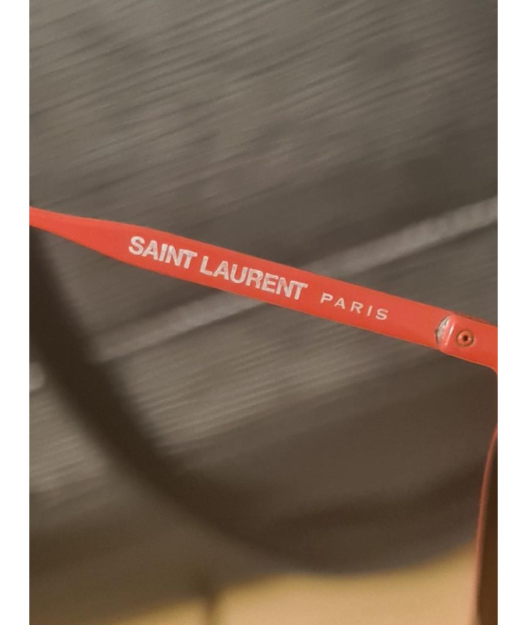 SAINT LAURENT Красные металлические солнцезащитные очки, фото 5