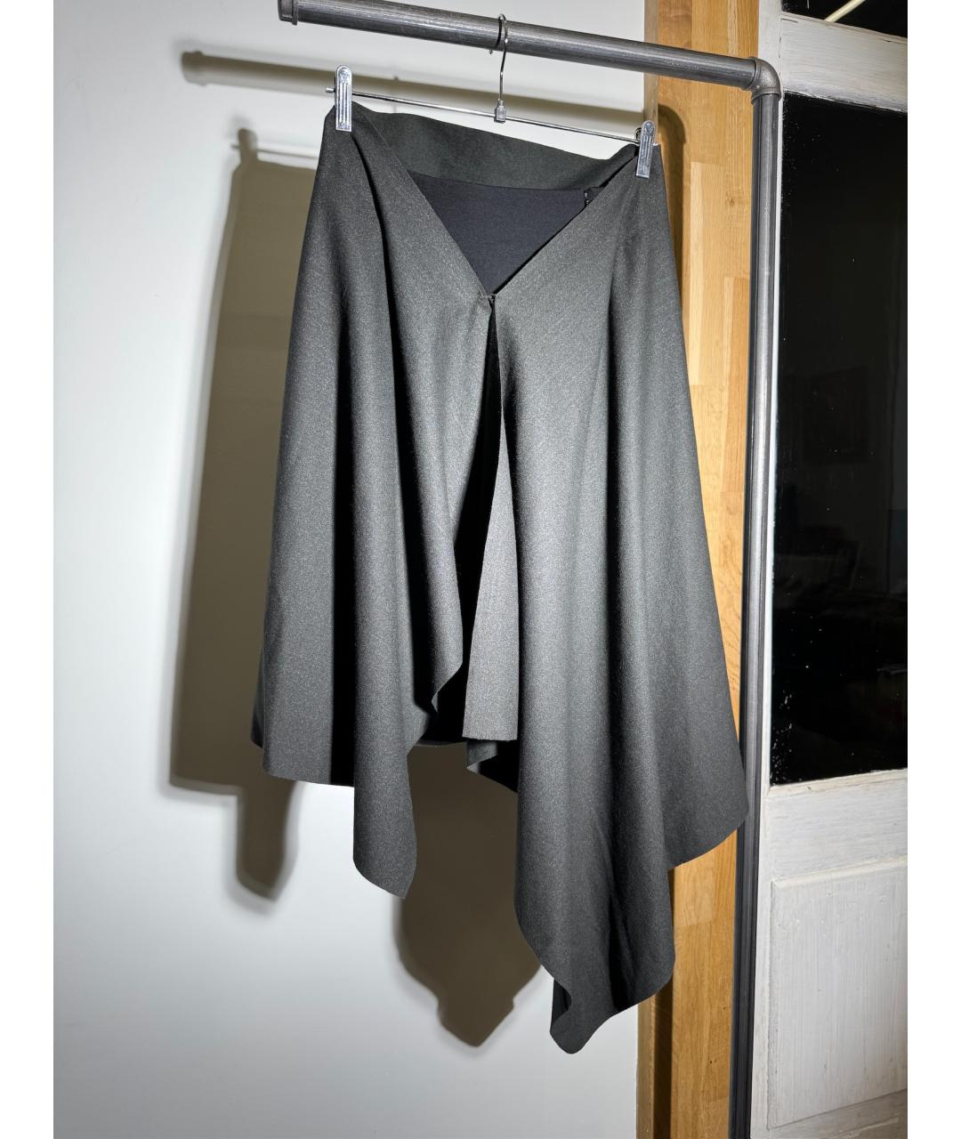 MAISON MARGIELA Черная вискозная юбка миди, фото 4