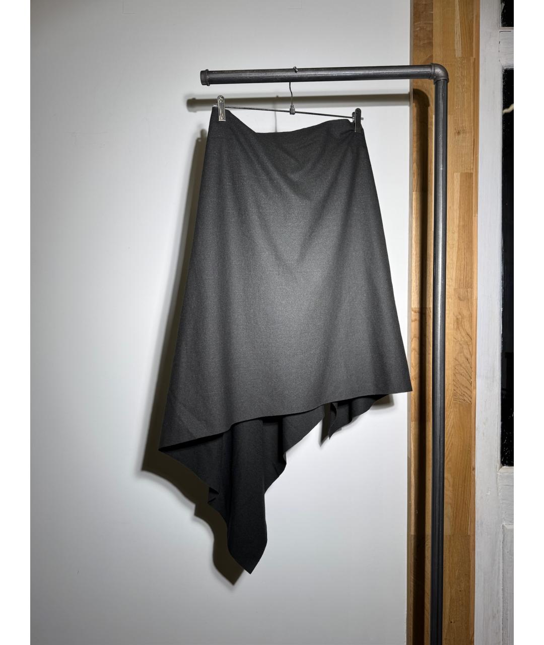 MAISON MARGIELA Черная вискозная юбка миди, фото 2