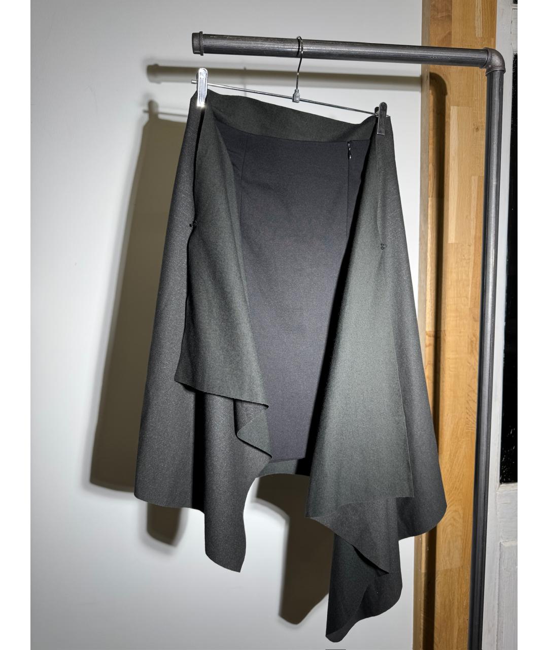 MAISON MARGIELA Черная вискозная юбка миди, фото 3