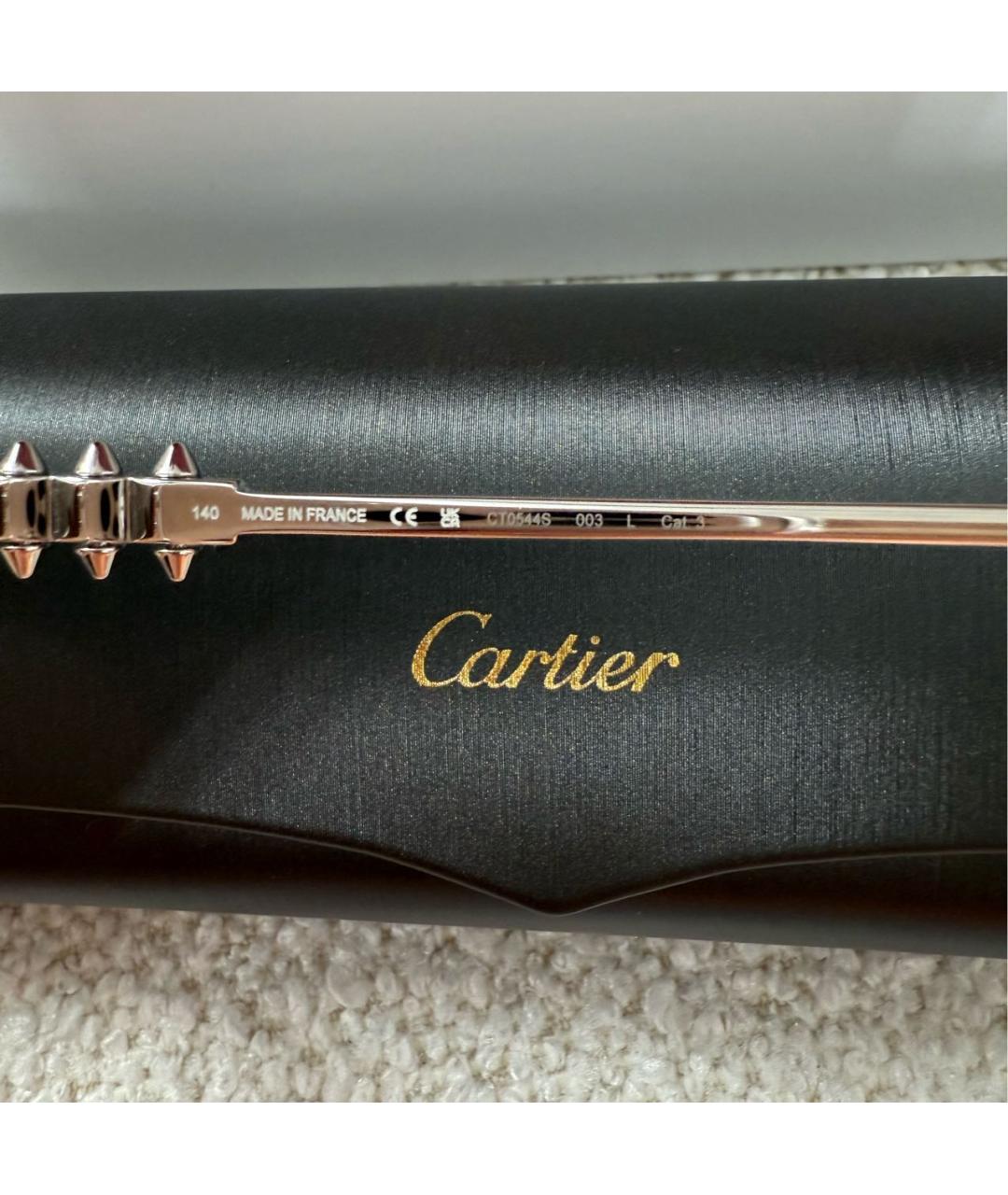 CARTIER Серебряные металлические солнцезащитные очки, фото 7