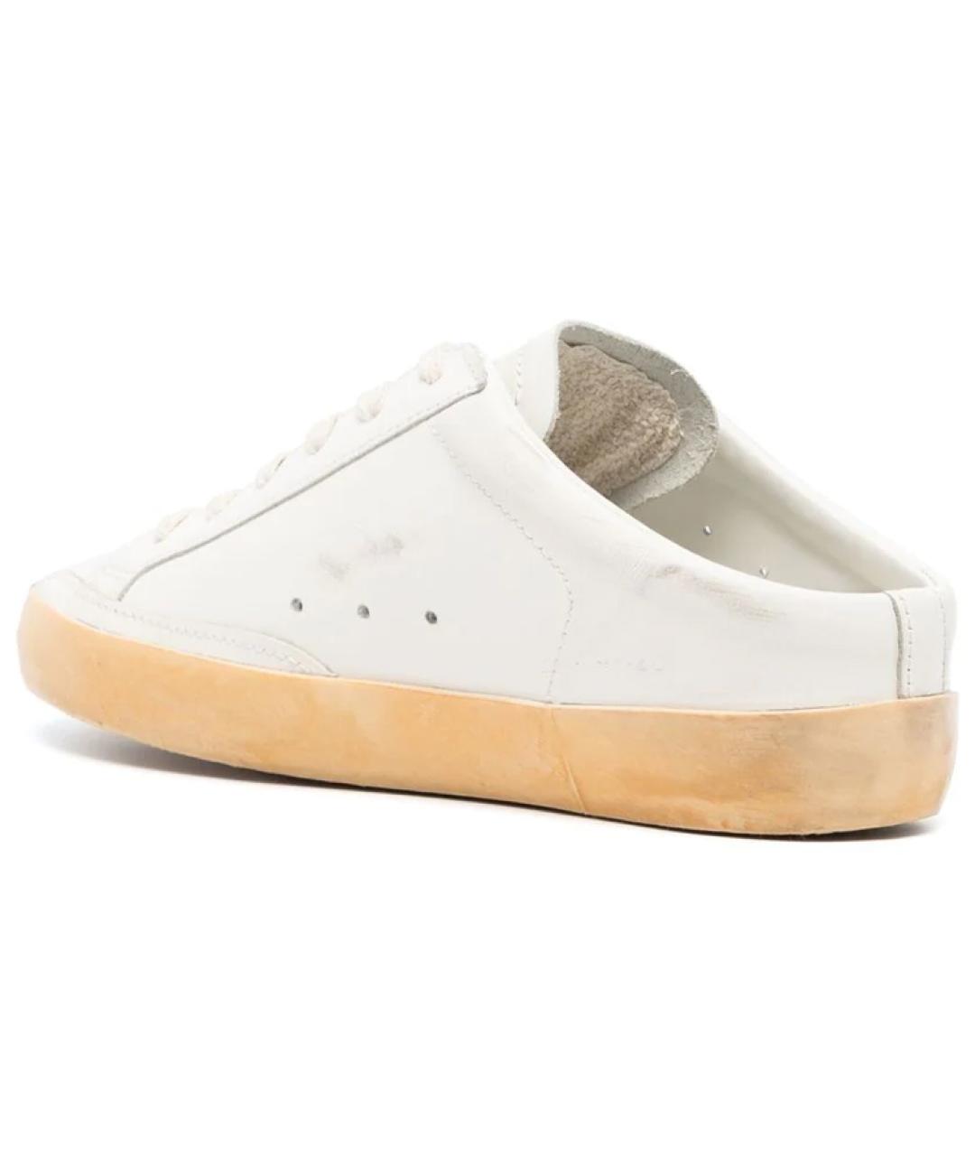 GOLDEN GOOSE DELUXE BRAND Белые кожаные мюли, фото 4