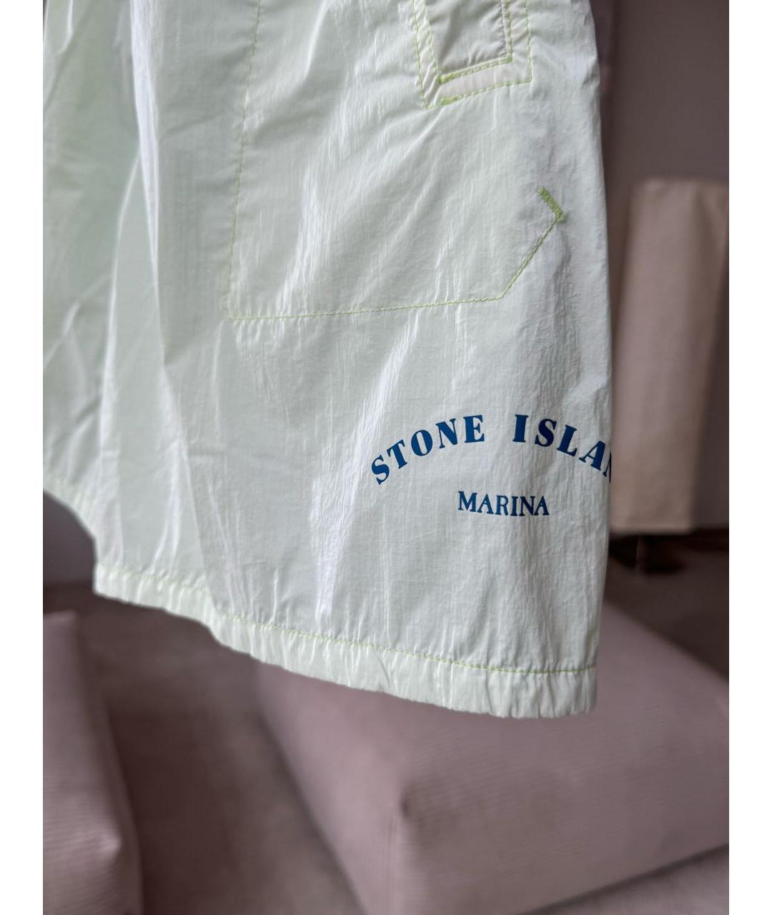 STONE ISLAND Салатовые полиамидовые шорты, фото 3