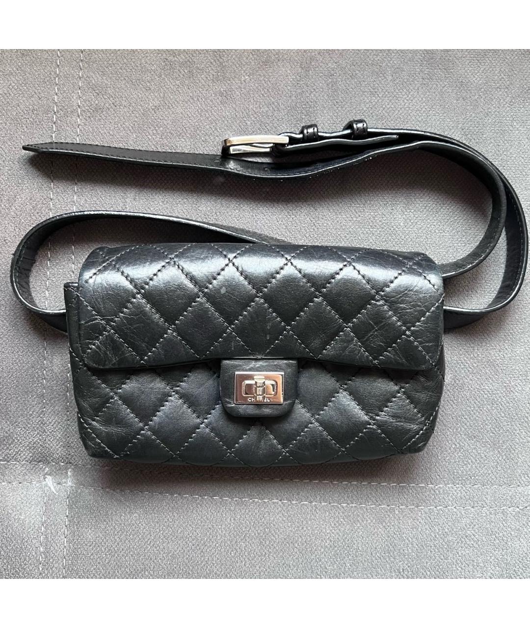 CHANEL Черная кожаная поясная сумка, фото 9