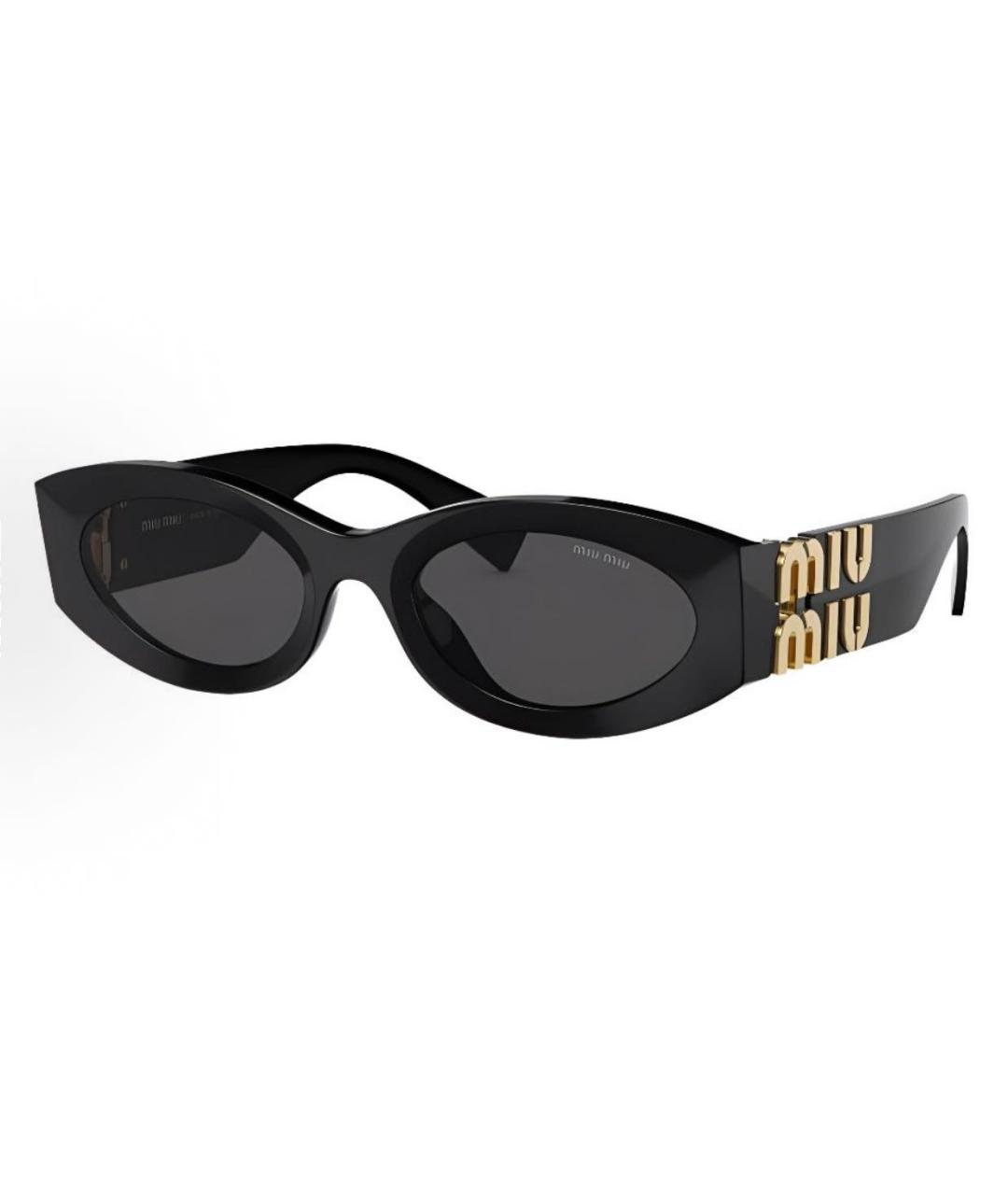 MIU MIU Черные пластиковые солнцезащитные очки, фото 4