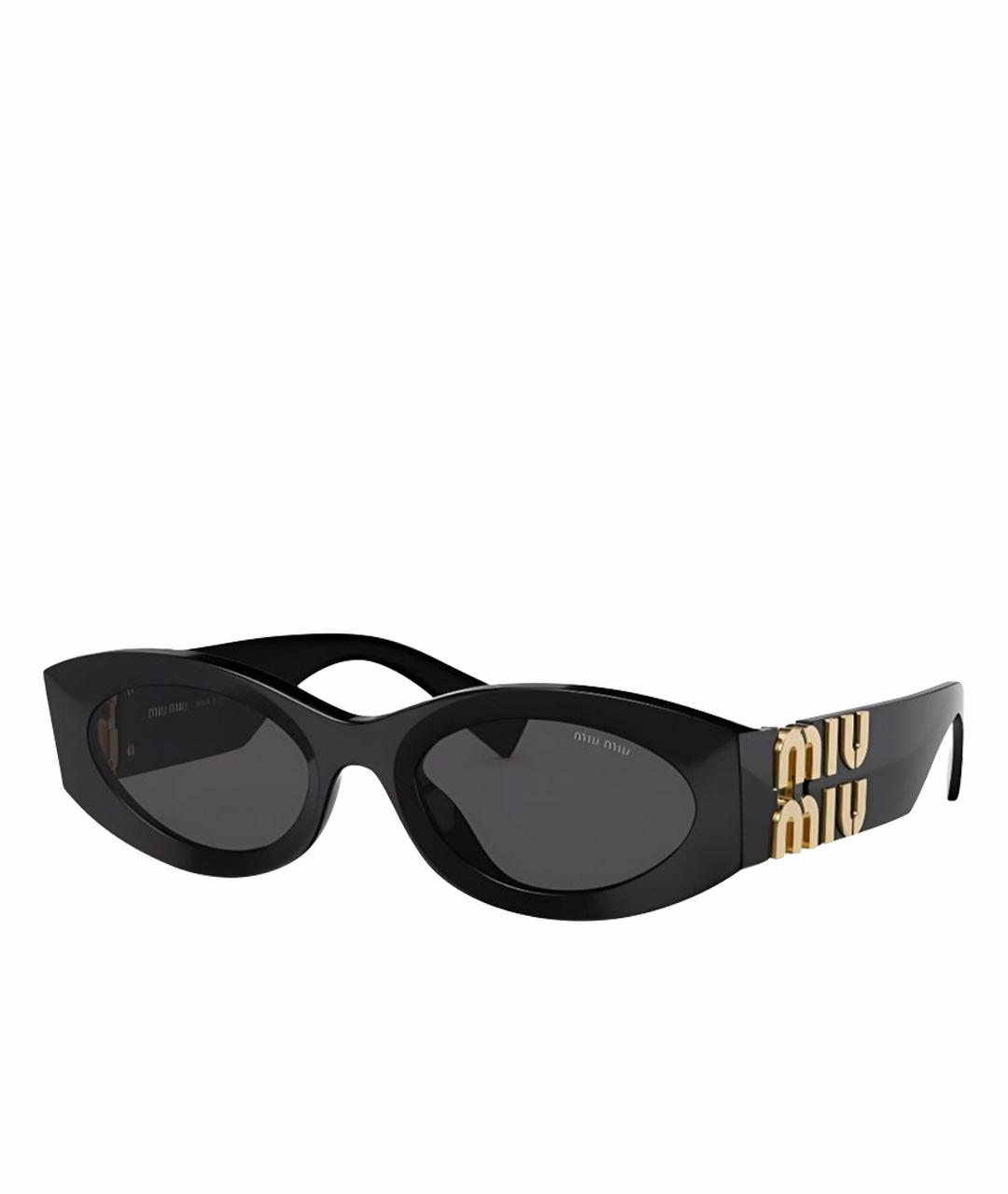 MIU MIU Черные пластиковые солнцезащитные очки, фото 1