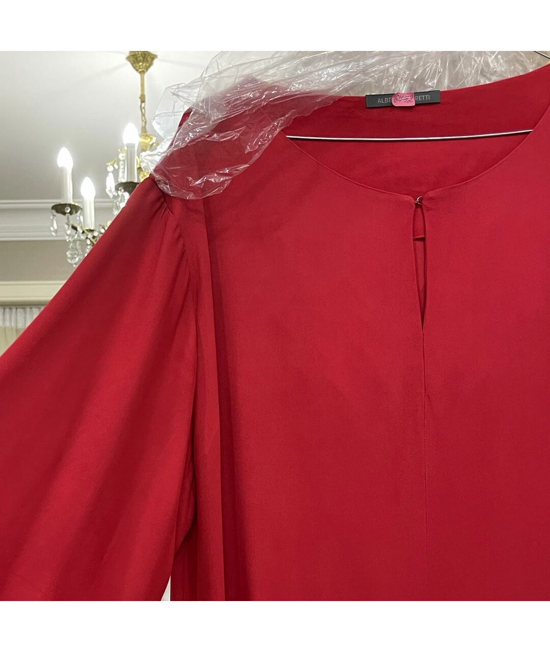 ALBERTA FERRETTI Красное вискозное повседневное платье, фото 2