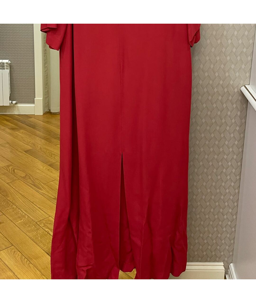 ALBERTA FERRETTI Красное вискозное повседневное платье, фото 4