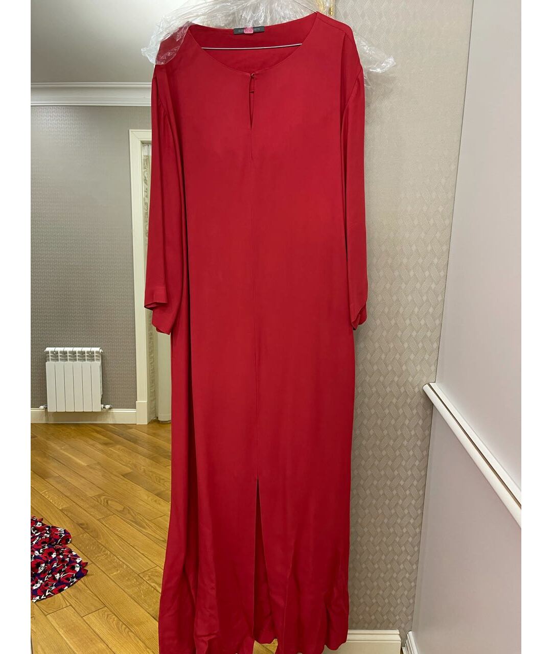 ALBERTA FERRETTI Красное вискозное повседневное платье, фото 5