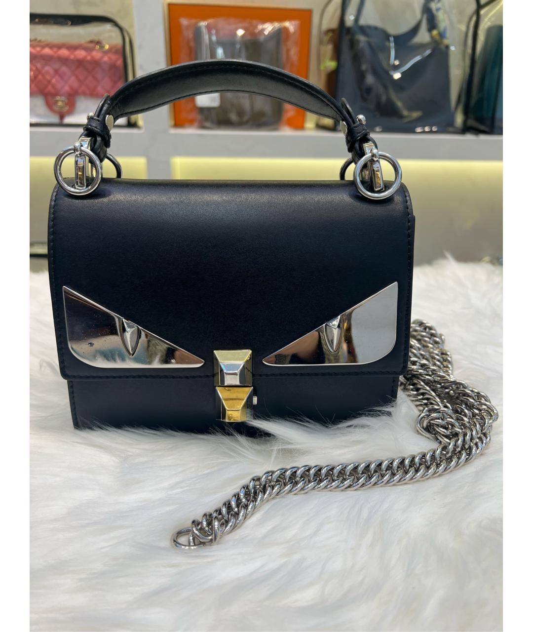 FENDI Черная кожаная сумка через плечо, фото 2
