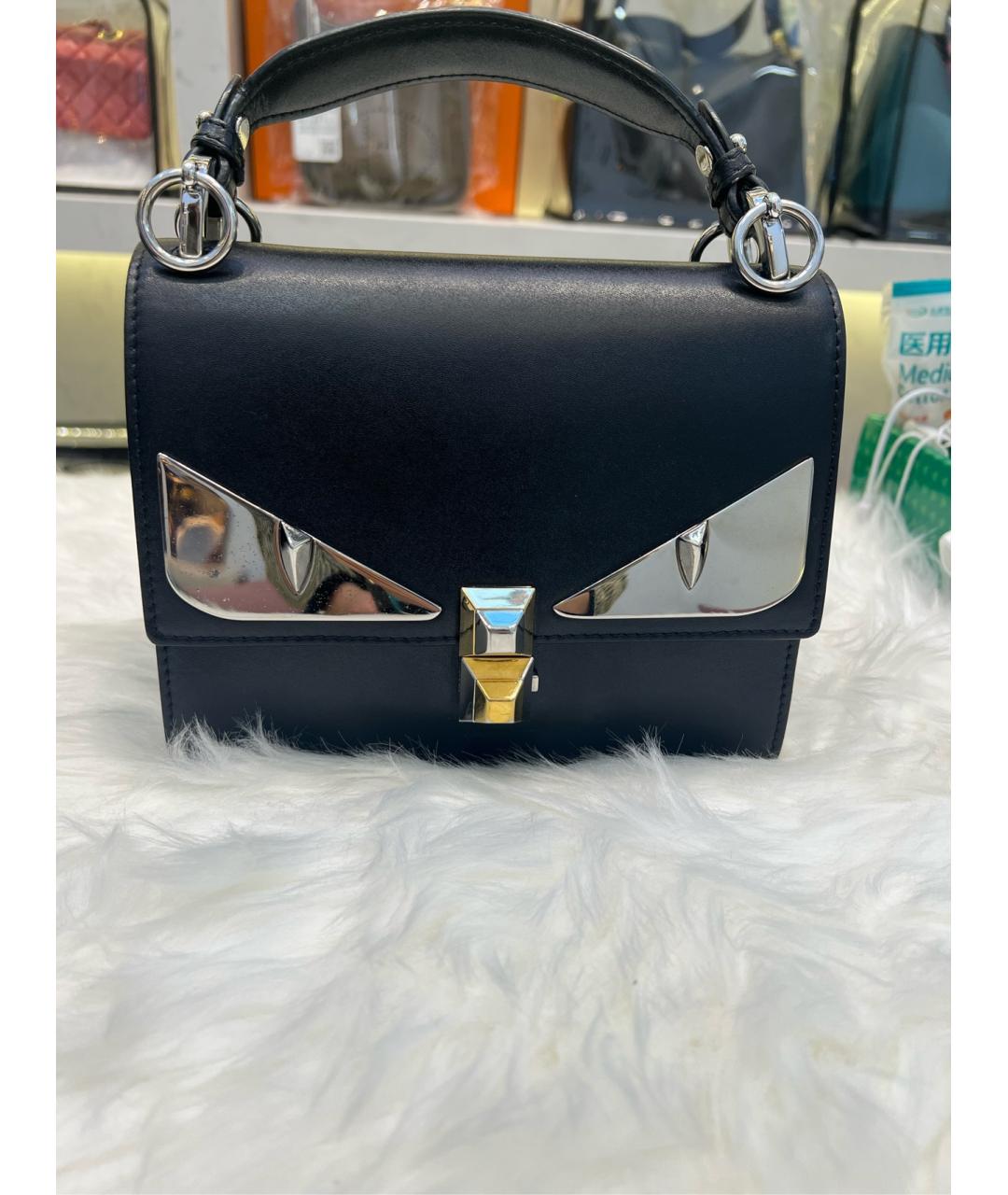 FENDI Черная кожаная сумка через плечо, фото 4