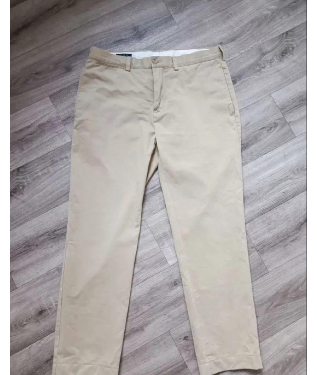 POLO RALPH LAUREN Бежевые хлопковые прямые джинсы, фото 10
