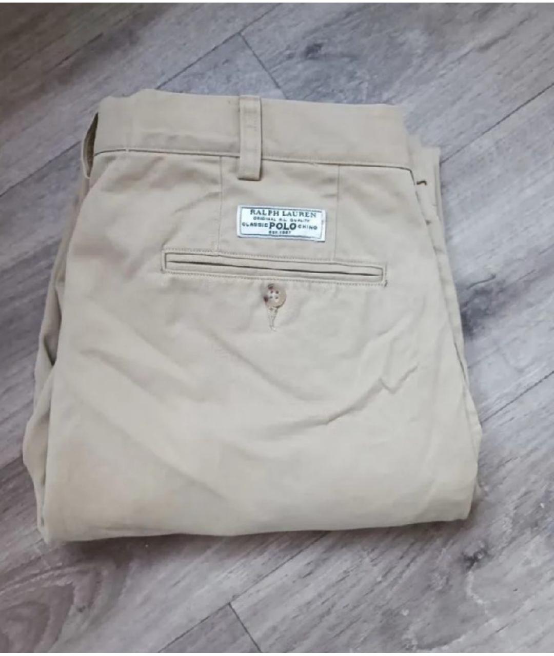 POLO RALPH LAUREN Бежевые хлопковые прямые джинсы, фото 8