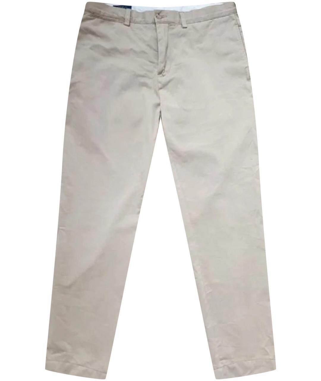 POLO RALPH LAUREN Бежевые хлопковые прямые джинсы, фото 1