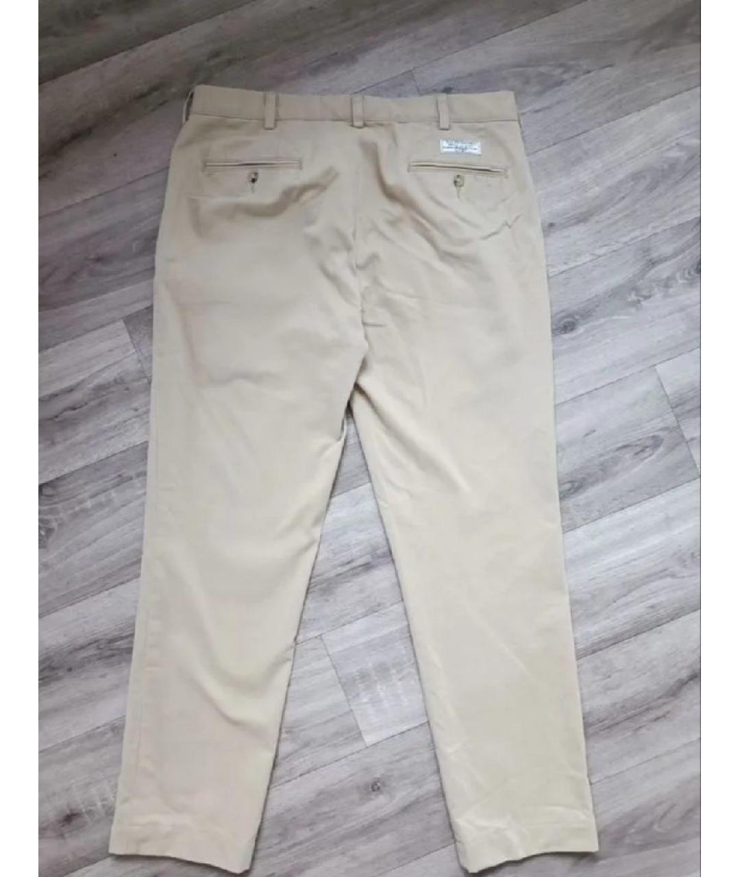 POLO RALPH LAUREN Бежевые хлопковые прямые джинсы, фото 3