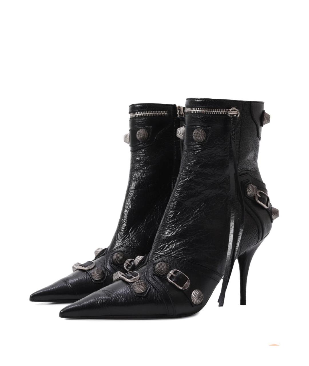 BALENCIAGA Черные кожаные ботильоны, фото 9