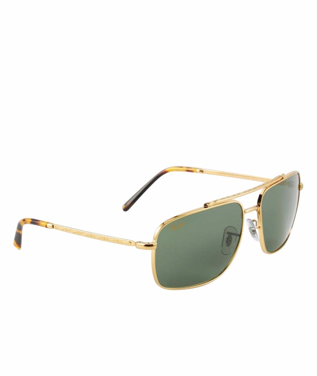 RAY BAN Золотые металлические солнцезащитные очки, фото 1