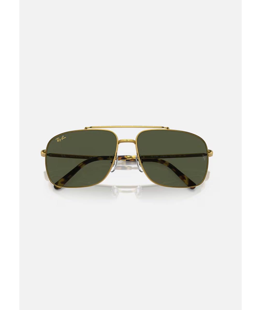 RAY BAN Золотые металлические солнцезащитные очки, фото 6