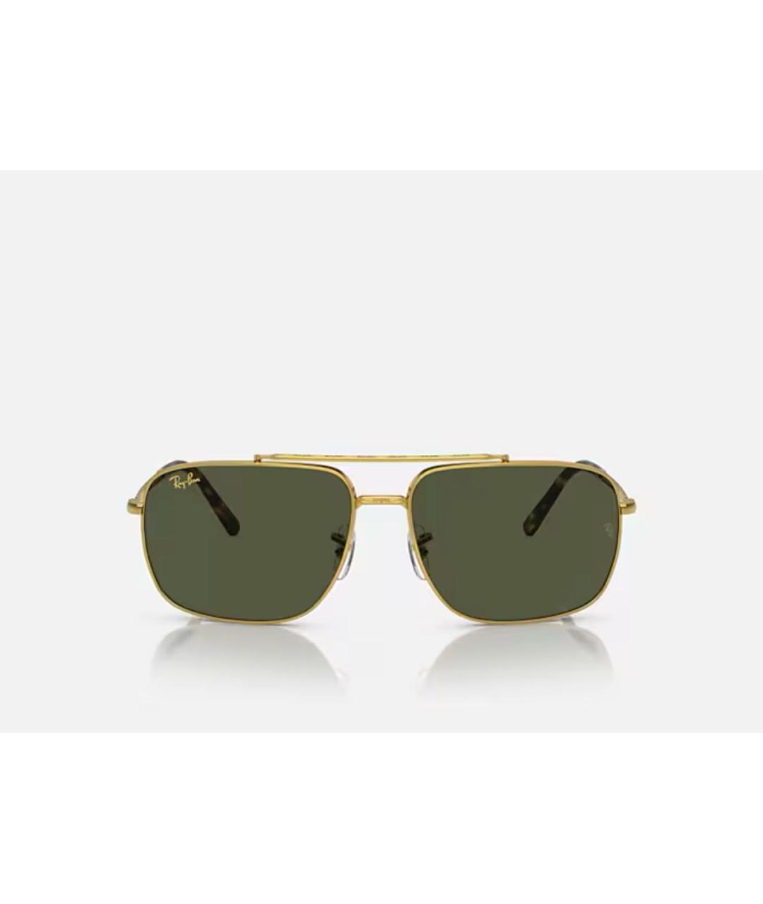 RAY BAN Золотые металлические солнцезащитные очки, фото 5
