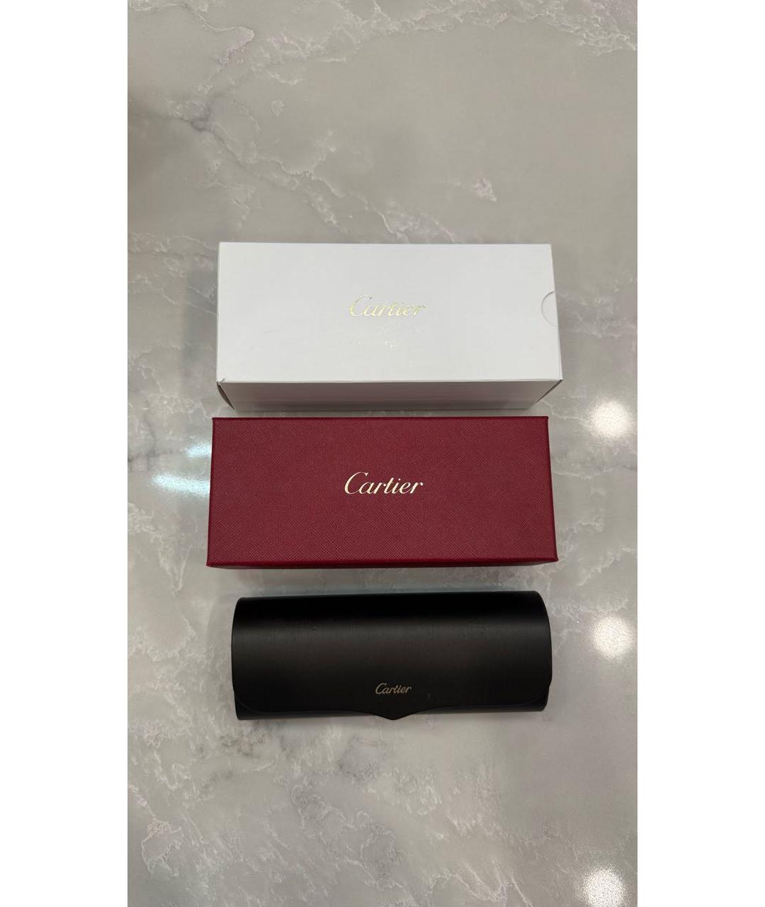 CARTIER Коричневые пластиковые солнцезащитные очки, фото 4