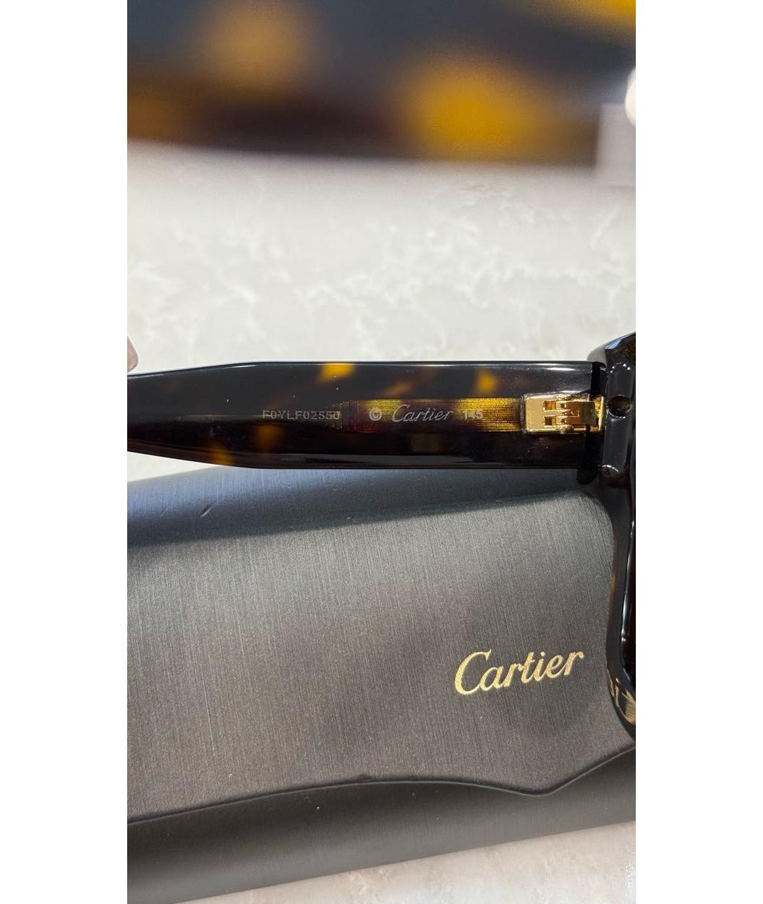 CARTIER Коричневые пластиковые солнцезащитные очки, фото 3