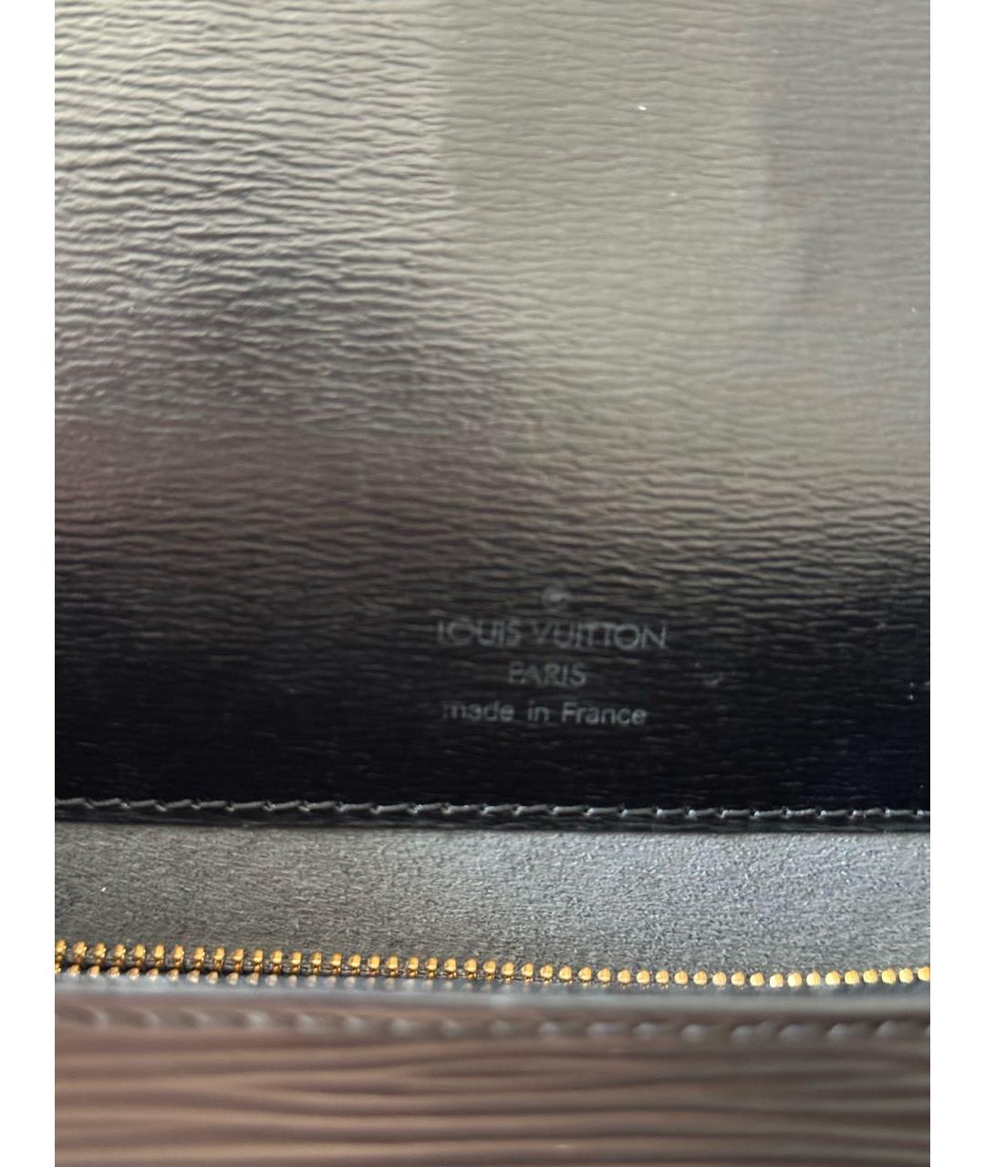 LOUIS VUITTON Черная кожаная сумка через плечо, фото 7