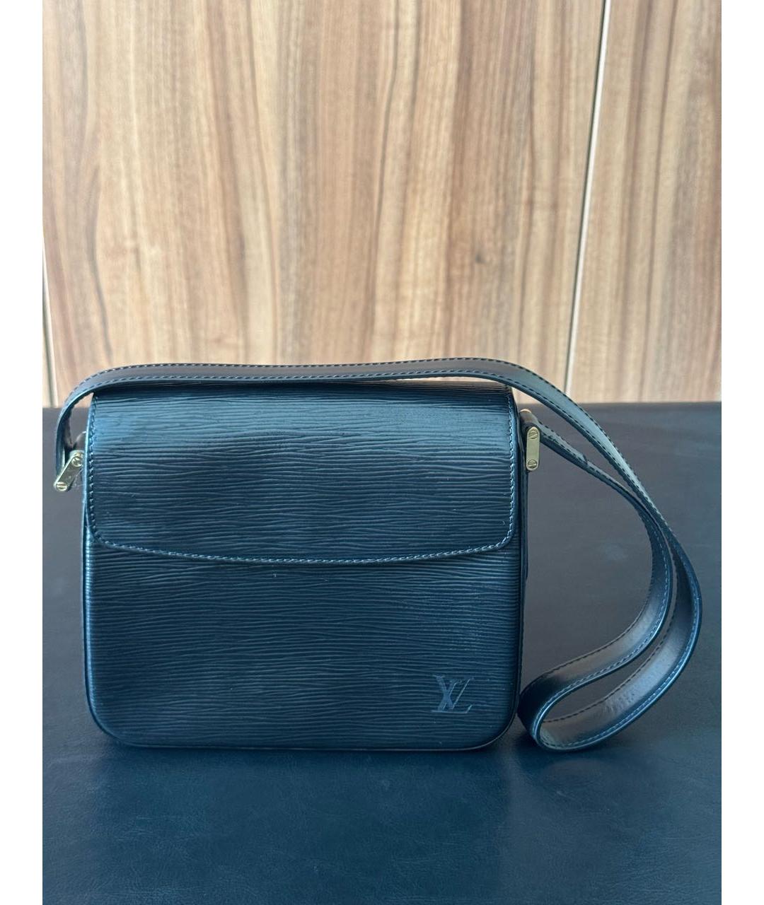 LOUIS VUITTON Черная кожаная сумка через плечо, фото 9
