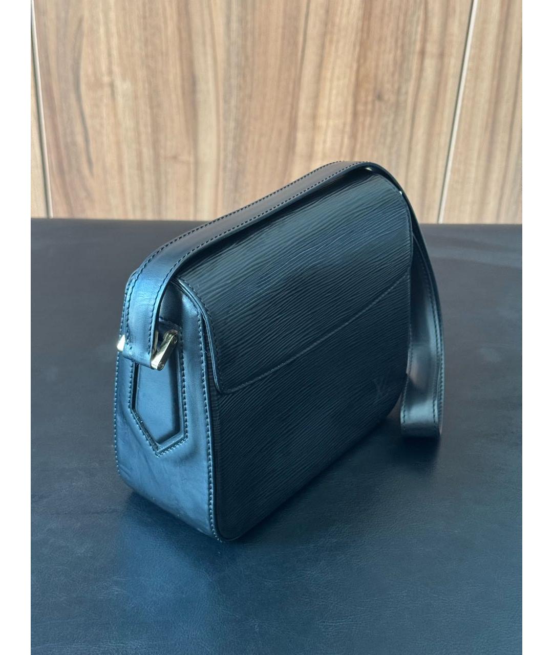 LOUIS VUITTON Черная кожаная сумка через плечо, фото 2