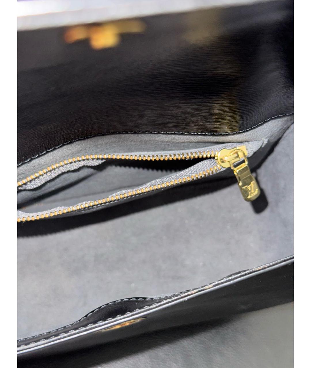 LOUIS VUITTON Черная кожаная сумка через плечо, фото 8