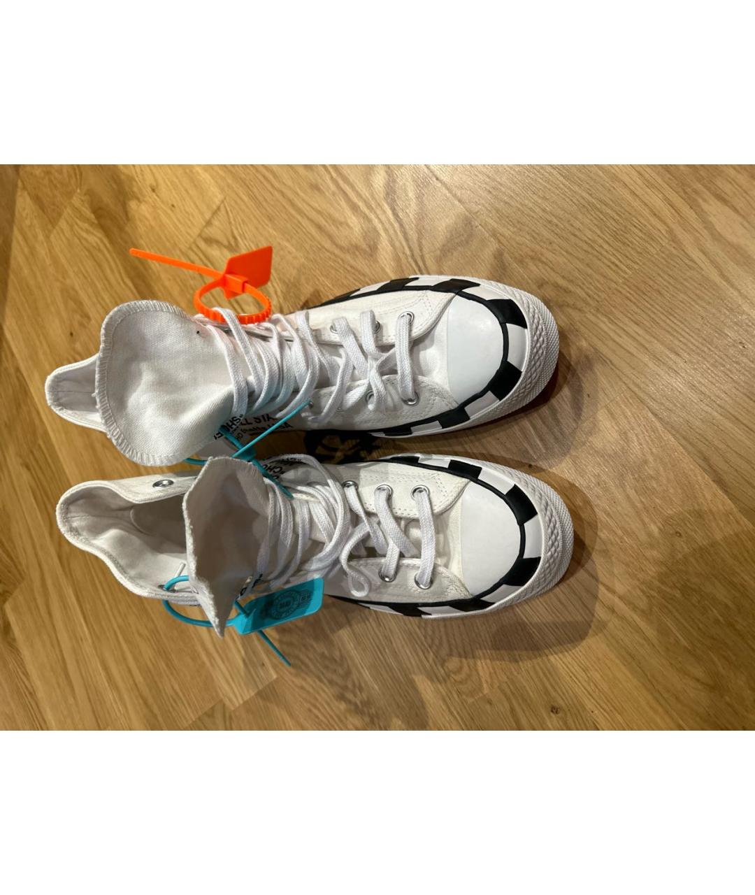 OFF-WHITE Белые текстильные высокие кроссовки / кеды, фото 2