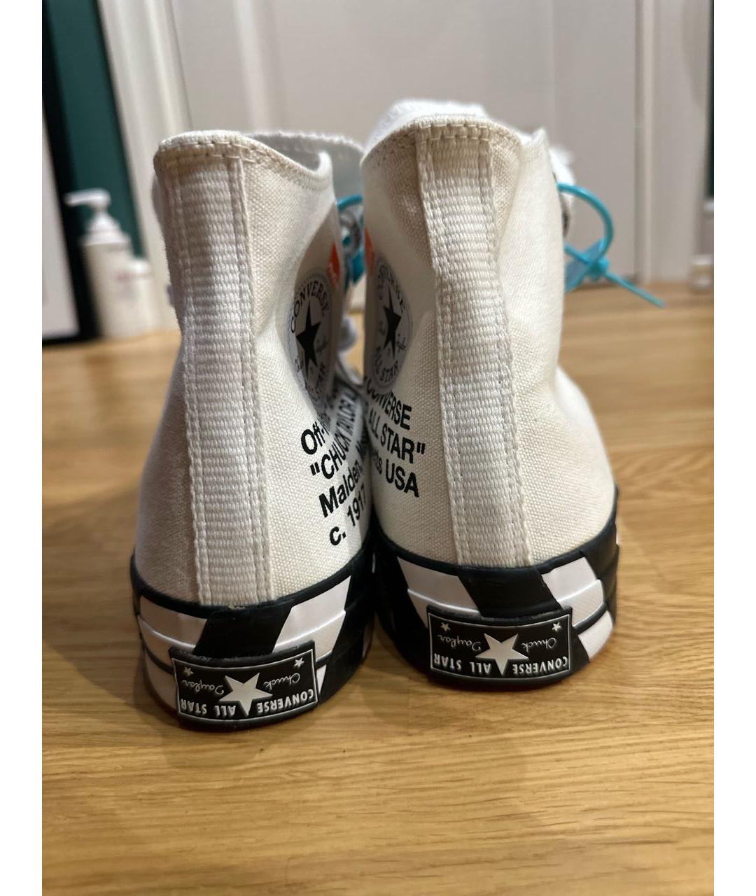 OFF-WHITE Белые текстильные высокие кроссовки / кеды, фото 4
