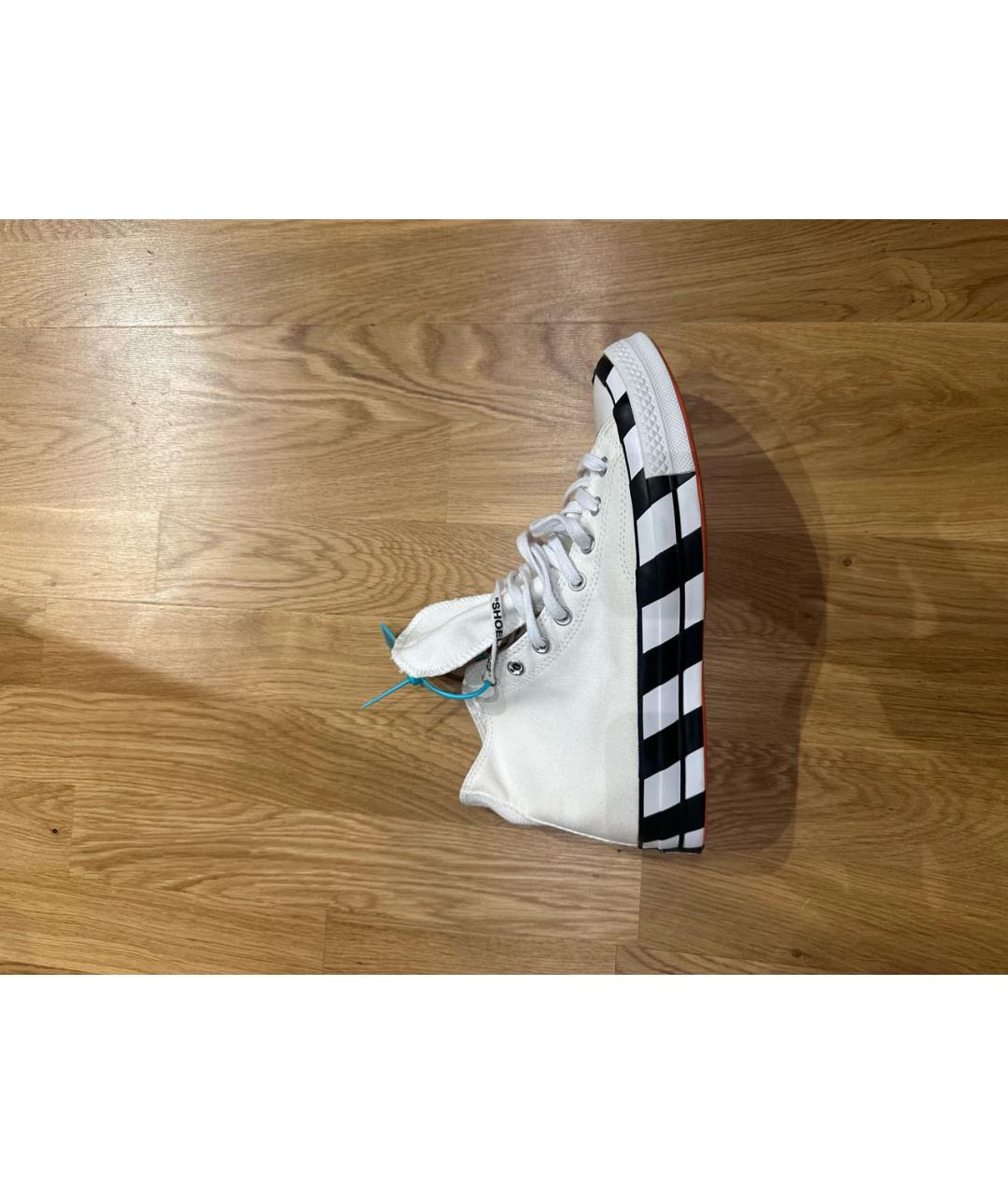 OFF-WHITE Белые текстильные высокие кроссовки / кеды, фото 5