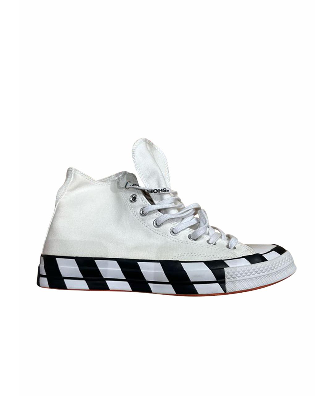 OFF-WHITE Белые текстильные высокие кроссовки / кеды, фото 1