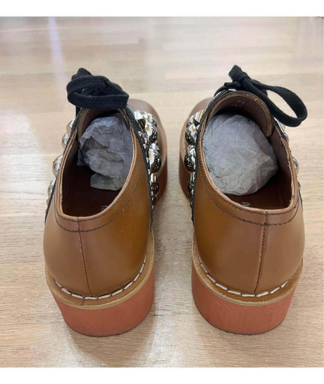 MIU MIU Коричневые кожаные брогги и оксфорды, фото 4