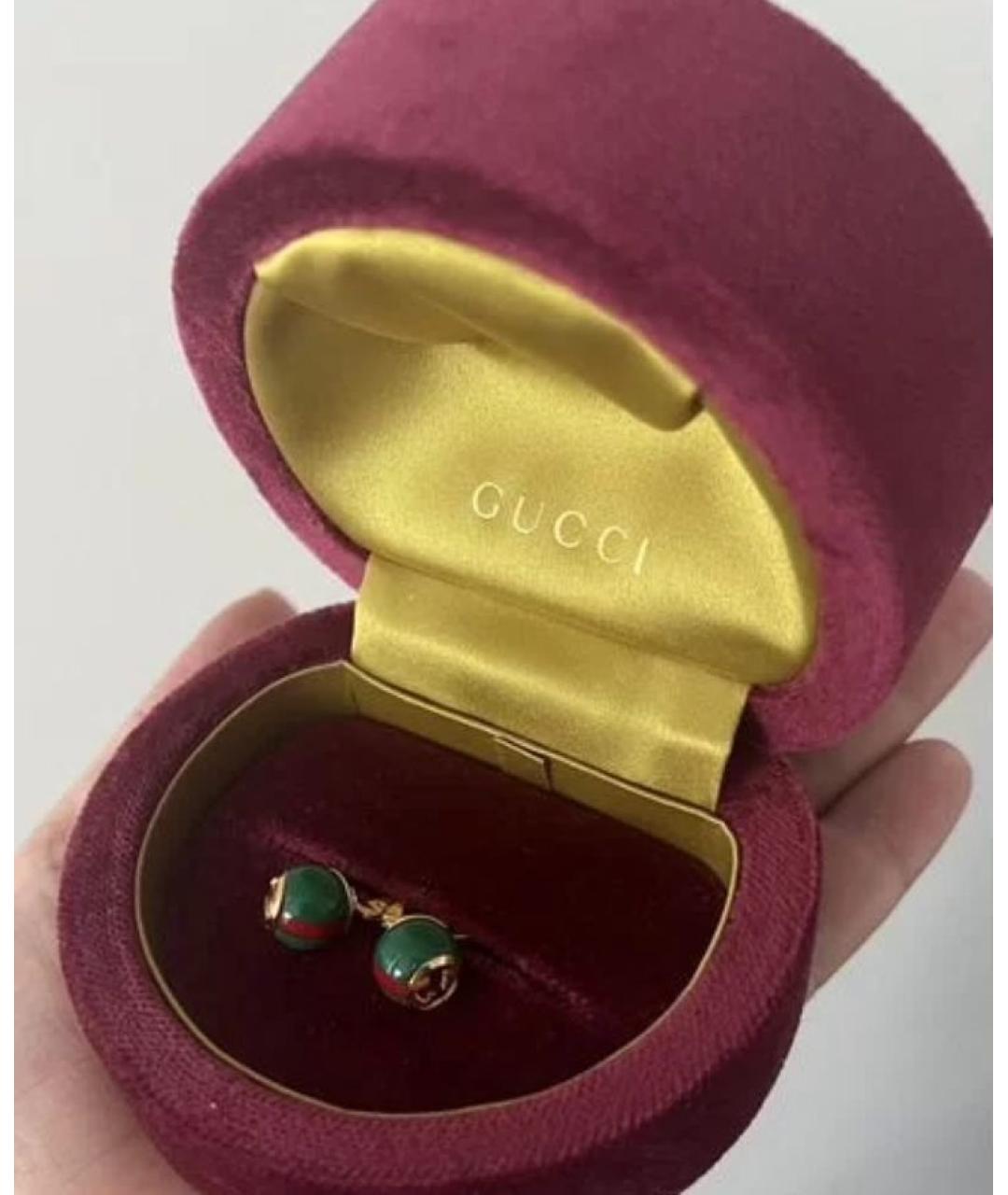 GUCCI Зеленые металлические серьги, фото 8