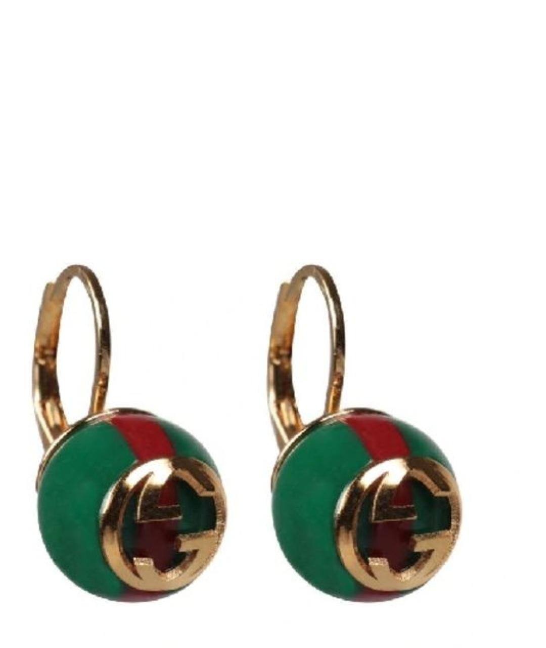GUCCI Зеленые металлические серьги, фото 6