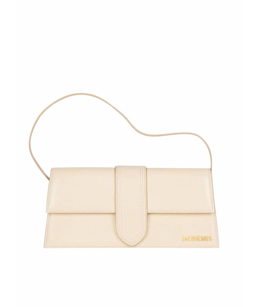 JACQUEMUS Бежевая кожаная сумка через плечо, фото 1