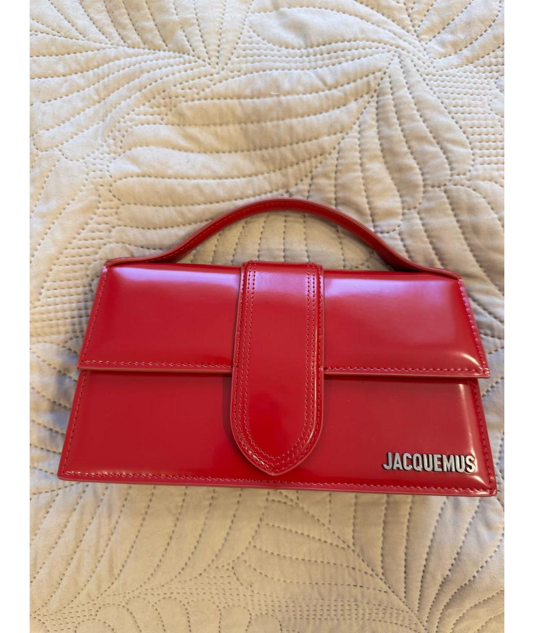 JACQUEMUS Красная кожаная сумка с короткими ручками, фото 5