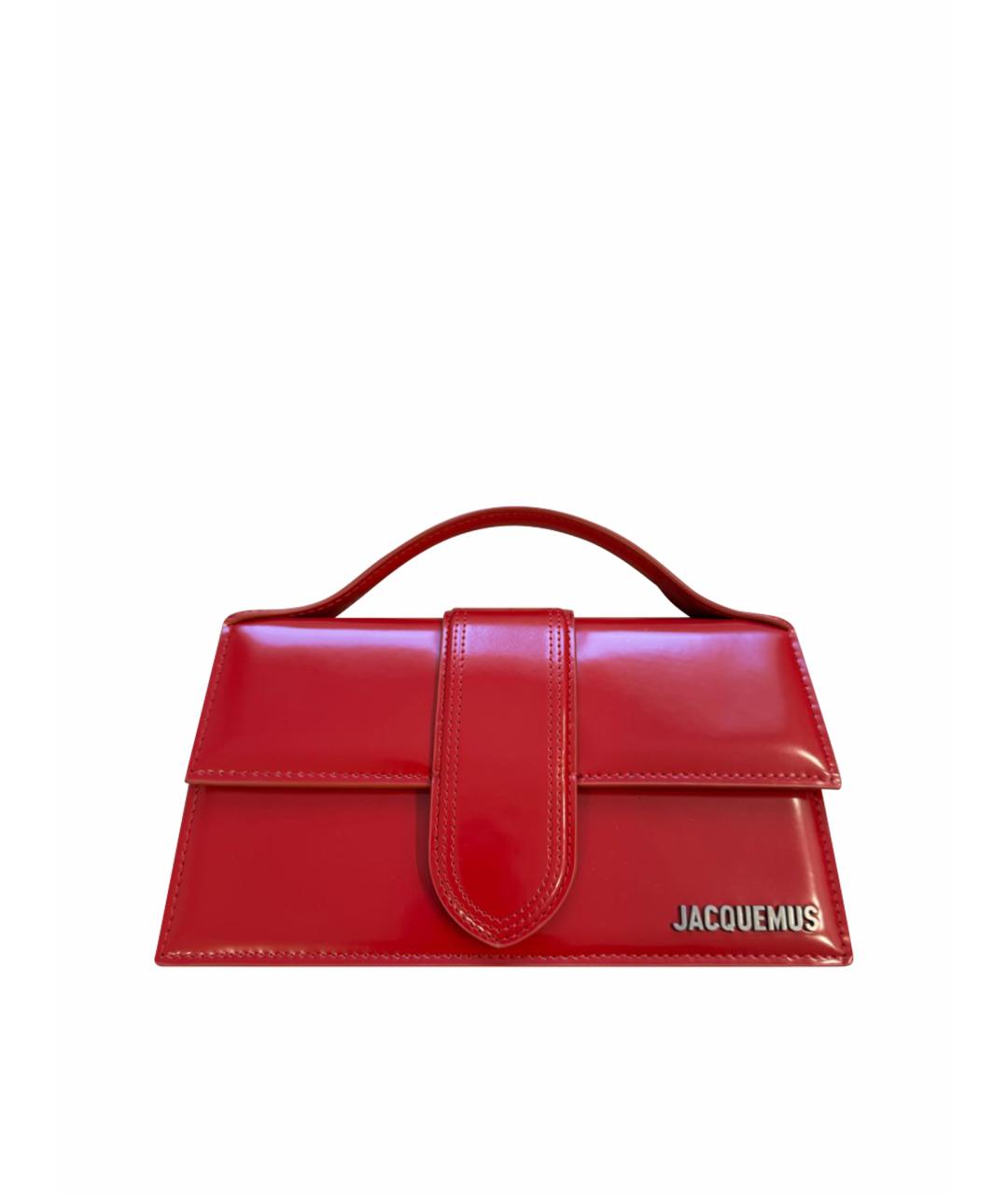 JACQUEMUS Красная кожаная сумка с короткими ручками, фото 1