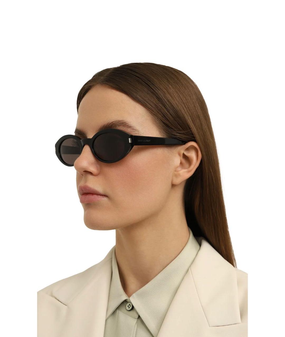 SAINT LAURENT Черные пластиковые солнцезащитные очки, фото 5