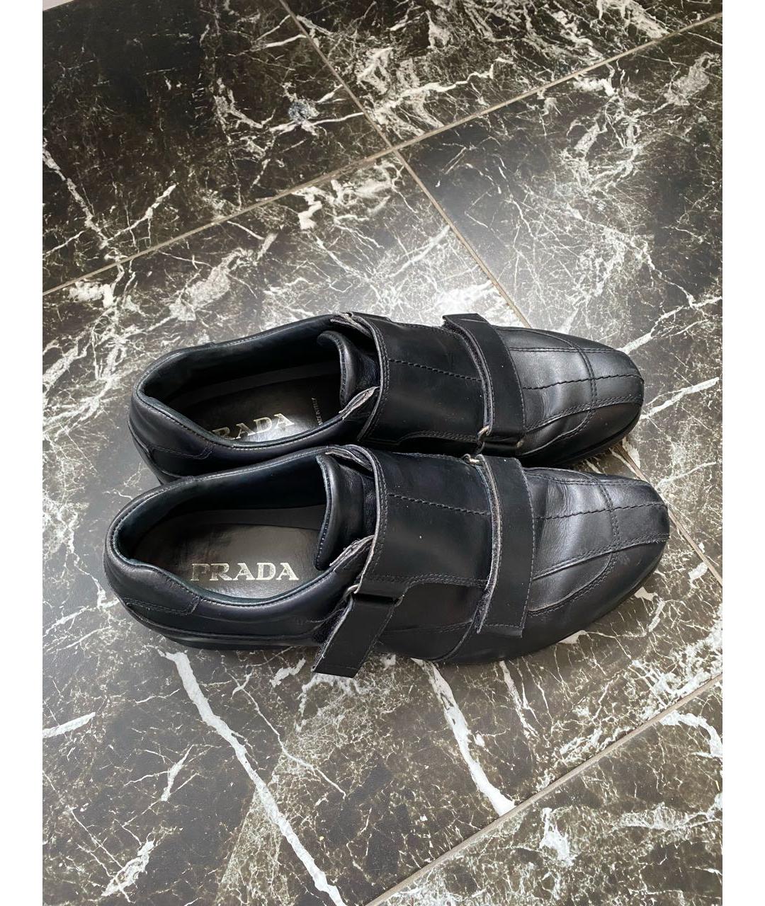 PRADA Черные кожаные низкие ботинки, фото 3